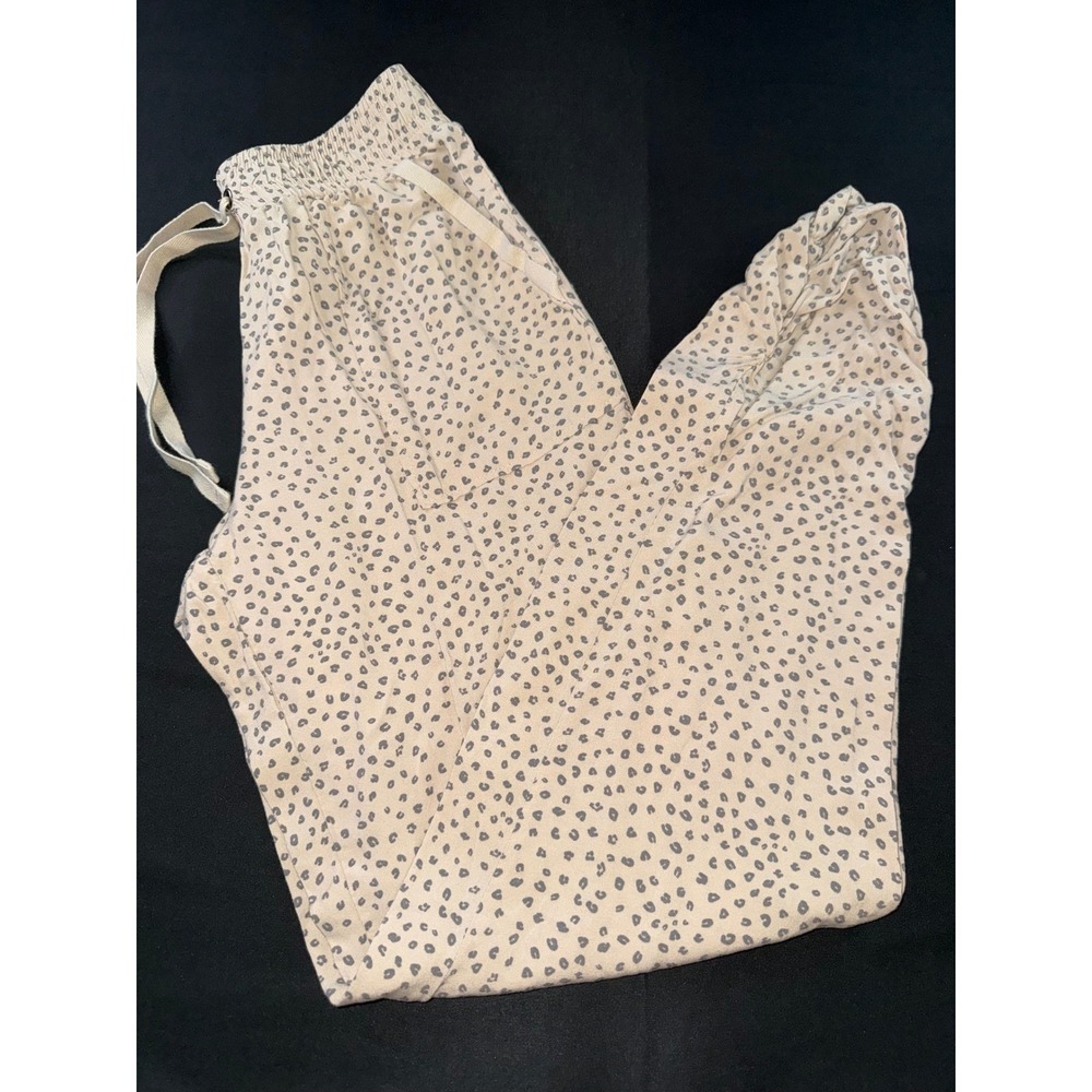 Pink Rose Womens Leopard Print Jogger Pants Tan Grey Rayon Size S PS2W60257